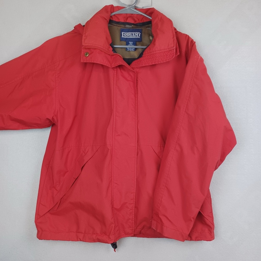Lands' End Squall Parka Womens Medium Red Detachable Hood